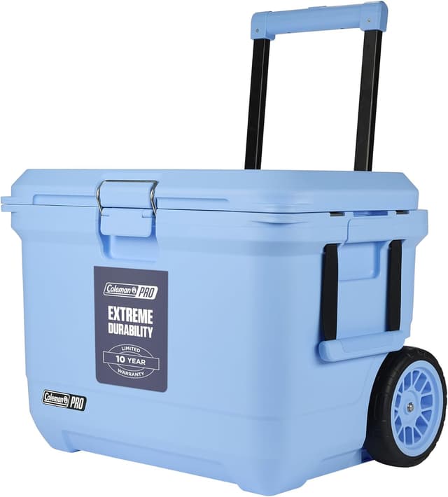 Detalle de Coleman Pro Heavy-Duty 55qt Wheeled Hard Cooler (92-Can Capacity, up to 5 Days Ice)