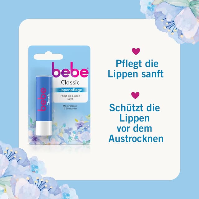 Detalle 2 de Bebe Classic Lippenpflege Stift mit Avocadoöl & Sheabutter (12 x 4,9 g)