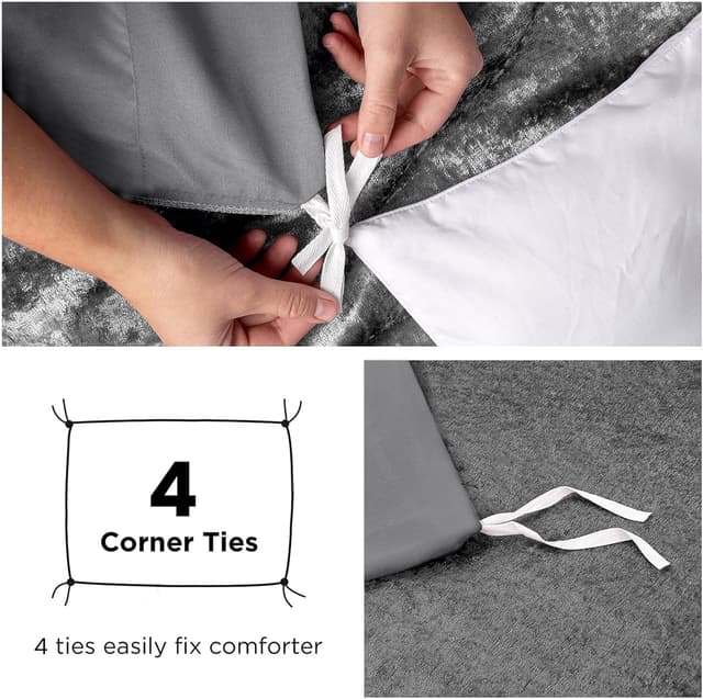 Detalle 2 de MOONLIGHT20015 double duvet cover set in grey with 2 pillowcases