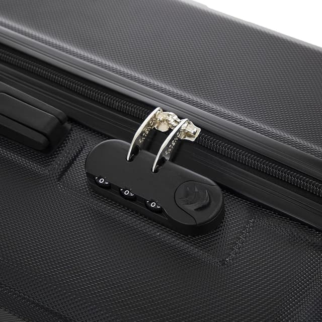 Detalle de yonsly Trolley-Reisekoffer Travel Suitcase (S, Schwarz) mit Hartschale, 4x 360°-Rollen und Zahlenschloss