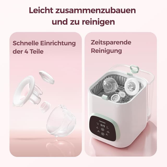 Detalle de momcozy S12 Pro Quick elektrische Milchpumpe freihändig (DoubleFit Hybrid-Brusthaube) – S12 Pro Quick, 1er-Set, weiß