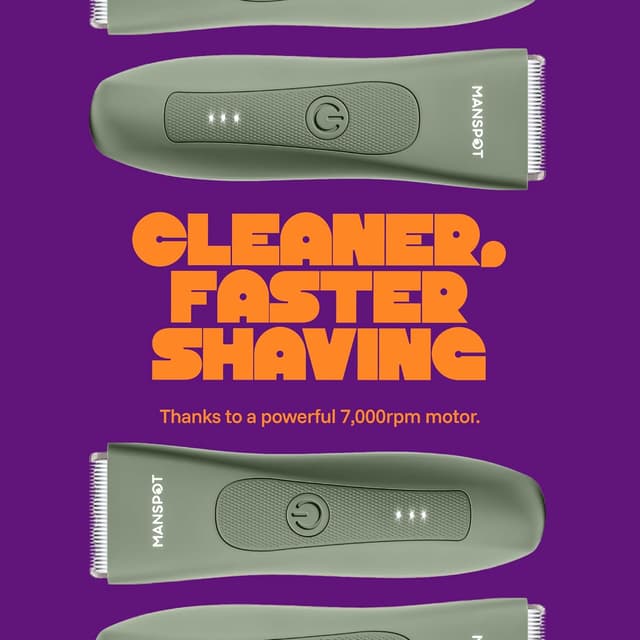 Detalle de MANSPOT Body Trimmer Men – Electric manscape shaver with hypoallergenic ceramic blade (IPX7)