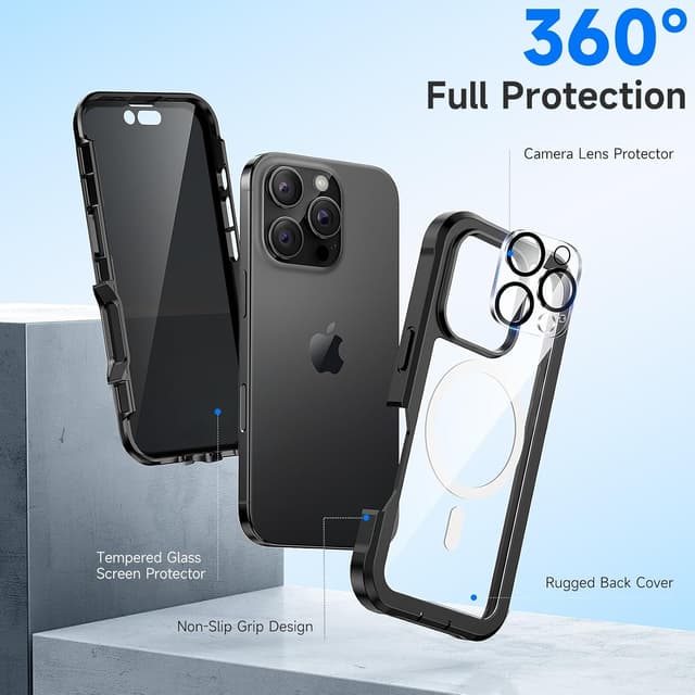 Thumbnail 2 de seacosmo Magnetic iPhone 16 Pro Max Case with MagSafe privacy screen protector (Black)