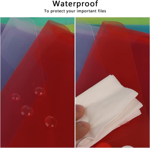 Detalle 2 de GoodtoU A5 Plastic Wallets 36 Pack with Popper – Assorted Colours (A5 folders for school & office)