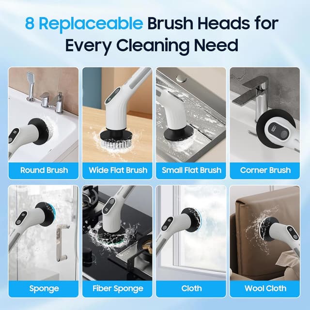 Thumbnail 4 de Electric Spin Scrubber 4000mAh Cleaning Brush 🧹