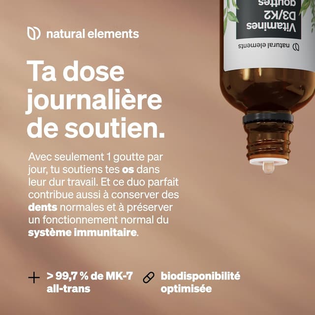 Detalle 2 de Vitamine D3 & K2 Premium 50 ml — gouttes concentrées 💧