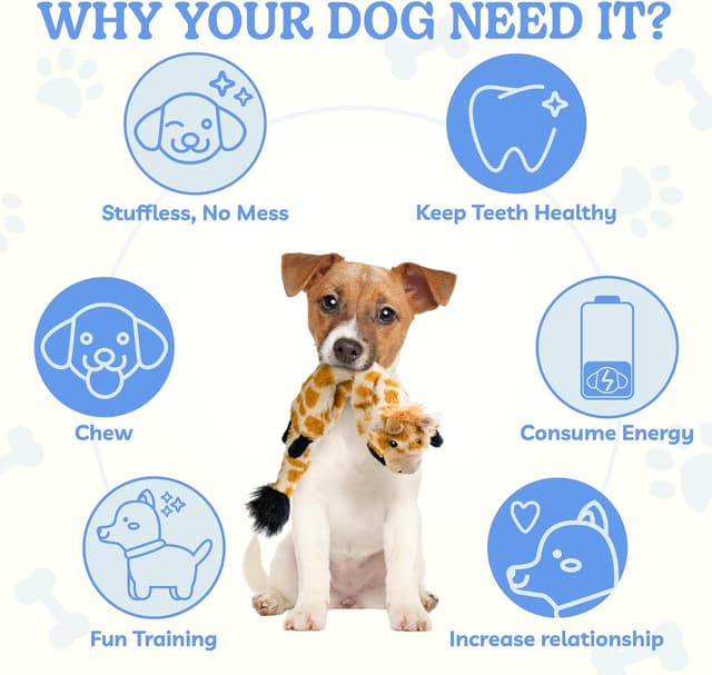 Detalle de SHARLOVY Dog Squeaky Toys No Stuffing 3 Pack Plush (crinkle + squeak, no stuffing)