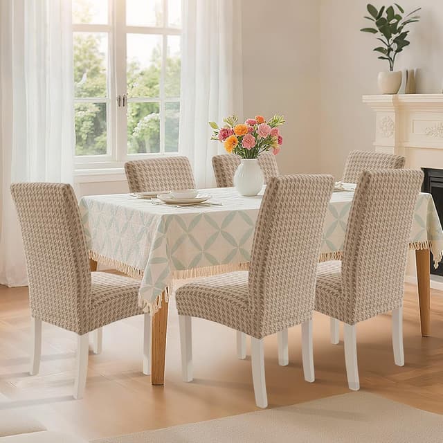 Detalle 2 de Housse de chaise YSTELLAA kaki extensible