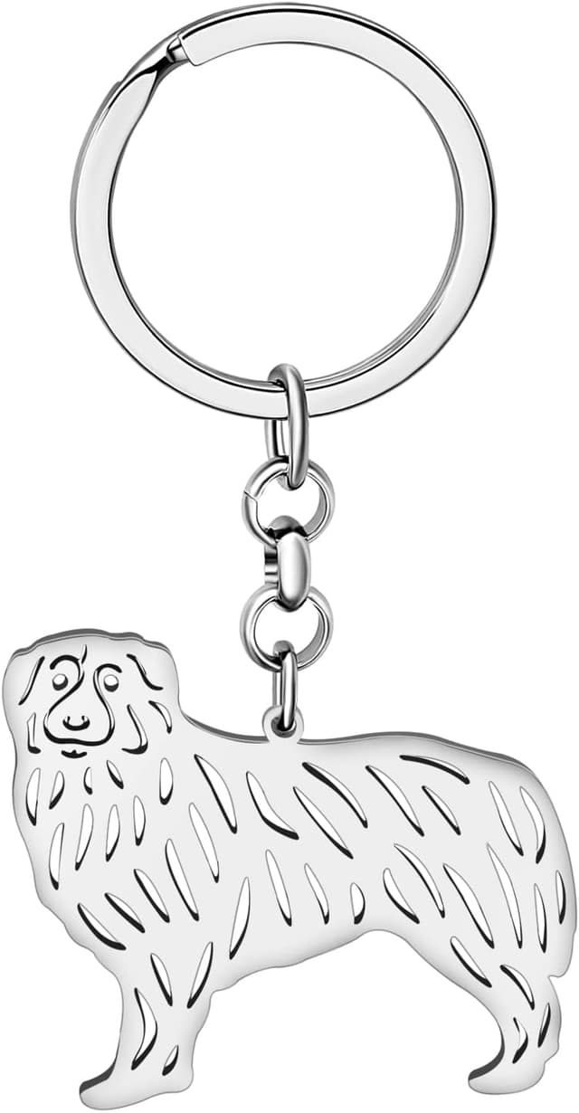 Detalle 2 de YAYAKO Stainless Steel Dog Keychain Wallet for Car Keys (Gold or Silver Plated) in Velvet Gift Bag