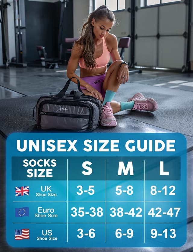 Detalle de Juclise Women’s Coolmax Bamboo Compression Running Crew Socks (3 Pairs)