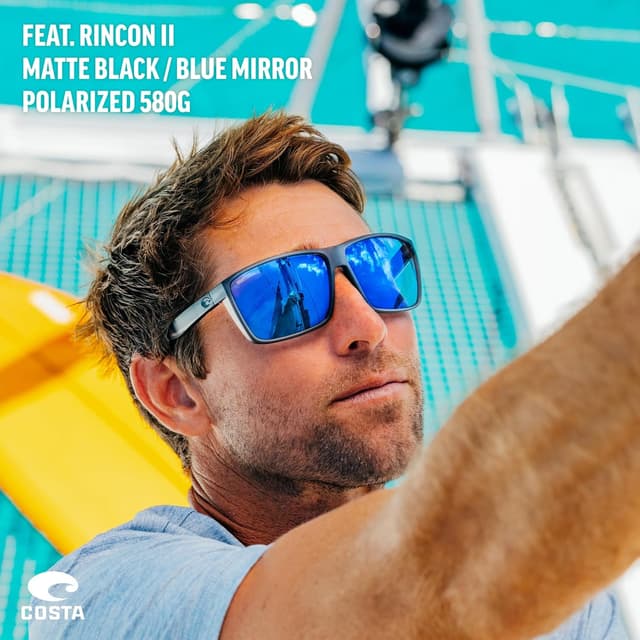 Detalle de Costa Del Mar Rincon II Rectangular Polarized Sunglasses for Men