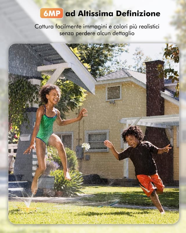 Detalle 1 de YESKANO Telecamera Wi‑Fi 6MP per esterno con pannello solare