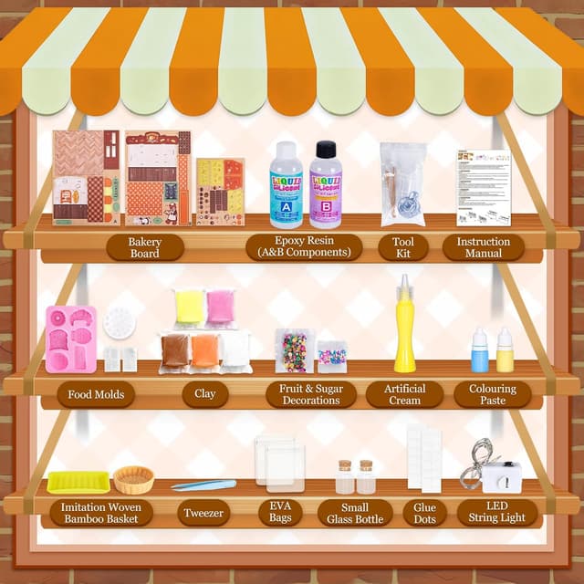 Detalle 2 de Ltteaoy DIY Miniaturhaus Bastelset für Kinder (6–12 Jahre) mit LED, Silikon & Modelliermasse