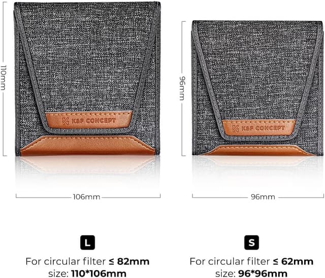 Detalle de K&F Concept Optics Lens Filter Case (folding pouch) for up to 3 filters up to 82mm