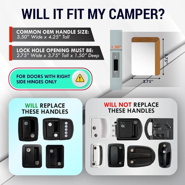 Thumbnail 1 de LATCH.IT RV Door Lock Replacement 4 Keys 🗝