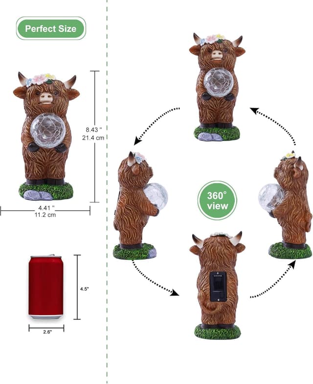 Thumbnail 2 de Yeomoo Solar Highland Cow Garden Ornament