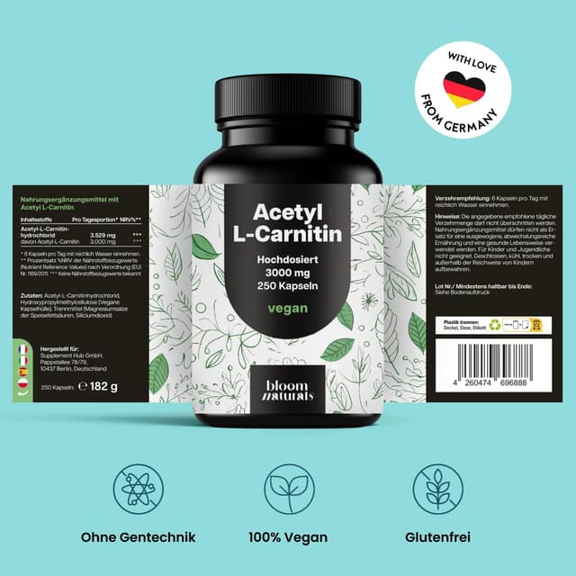 Detalle 2 de Acetyl-L-Carnitin 500 mg Kapseln