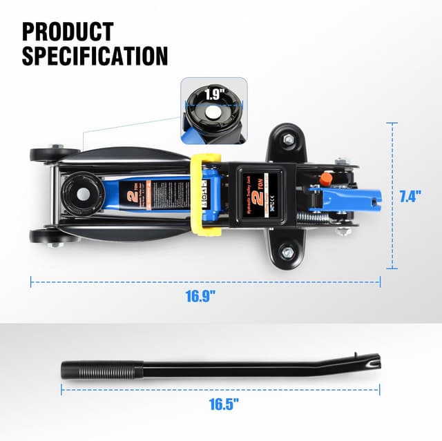 Thumbnail 3 de DNA Motoring TOOLS-00474 2 Ton Hydraulic Jack đź›