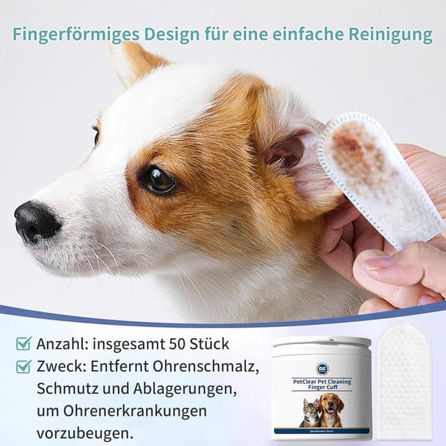 Thumbnail 6 de PETCLEAR Ohrpflege Finger-Pads Hunde & Katzen