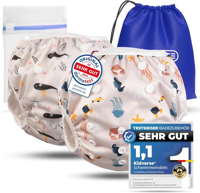 Detalle de KIDVERSE 2er Set Schwimmwindel 0–3 Jahre