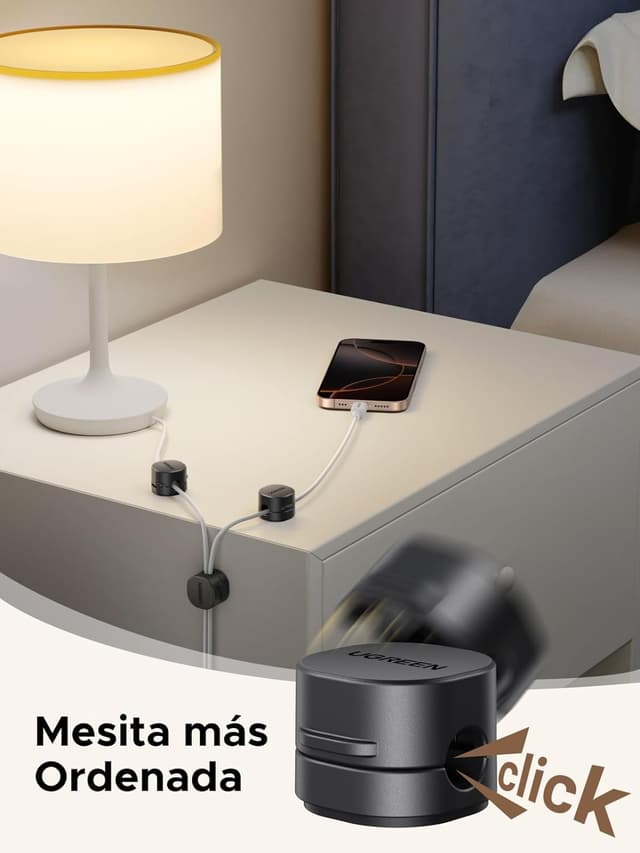 Detalle de UGREEN Clip de Cable magnético 7,5 mm 6 unidades