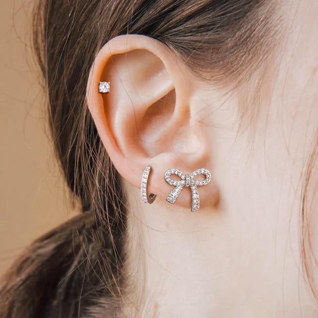 Detalle de Bodybonita Schleife Ohrringe 3er Set 3 Paar đ