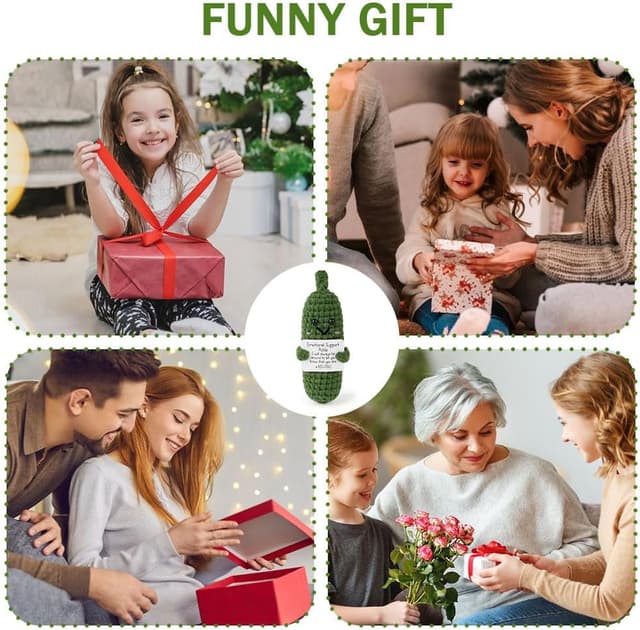 Thumbnail 6 de Aolso Poupée en laine concombre « Positive Pomme de Terre » avec carte message – mini jouet pour bureau, maison et cadeaux