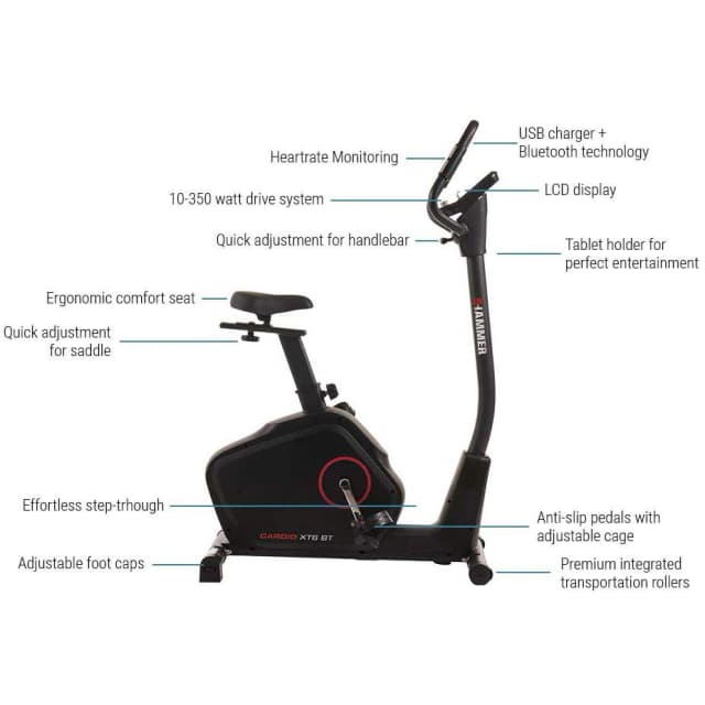 Thumbnail 3 de Hammer CARDIO XT6 BT Bicicleta estática con montaje incluido 🚲
