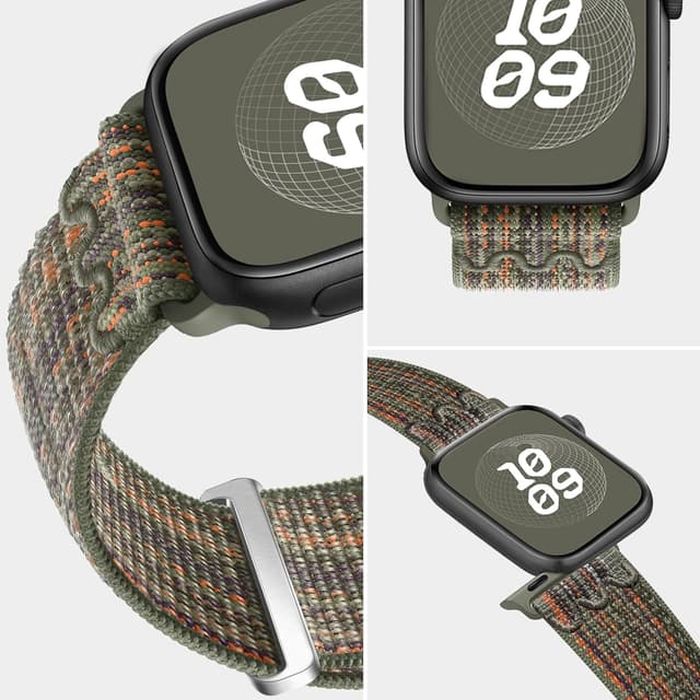 Detalle de GZ GZHISY Sport Loop Nylon Band for Apple Watch (38mm–49mm) — hook-and-loop fastener replacement strap