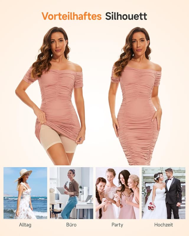 Detalle de YADIFEN Shapewear Bauchweg-Unterhose mit hoher Taille und Bein – Miederhose/Shorts gegen Bauch und für ein formteres Hinterteil