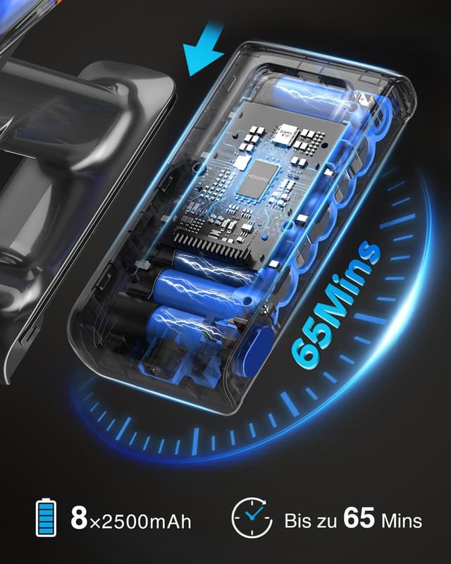 Detalle de Akku Staubsauger 45000Pa 1,6L – kabellos, 65 Min. 🧹