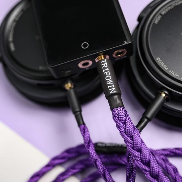 Detalle de Linsoul Tripowin GranVia cavo di ricambio audio OFC 3,5 mm (2 m) per cuffie HE4XX/HE-400i/HE400se