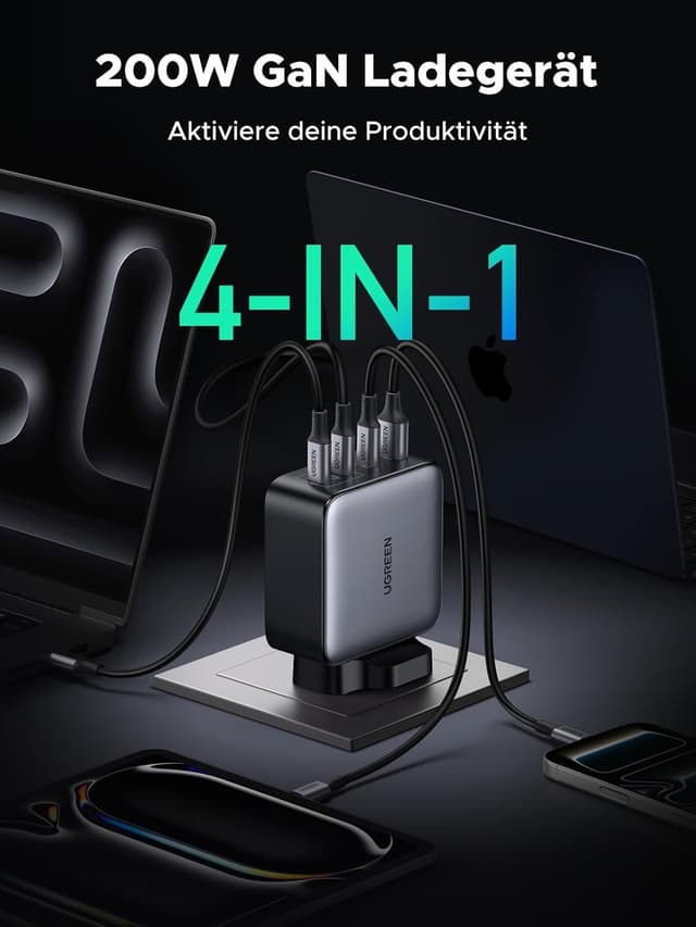 Detalle 2 de UGREEN Nexode 200W USB-C Ladegerät mit 4 Ports
