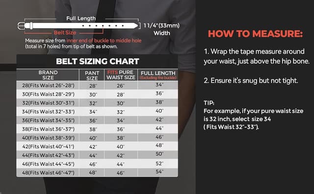 Thumbnail 5 de MILORDE Men's Genuine Leather Dress Belt