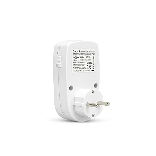 Detalle de Garza mini temporizador analógico para interiores (juego de 2) con programación diaria de 24 h