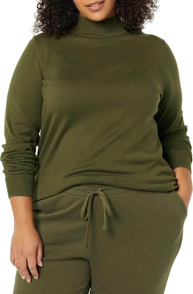 Detalle 2 de Amazon Essentials Damen leichter Pullover mit Stehkragen (in Übergröße erhältlich)