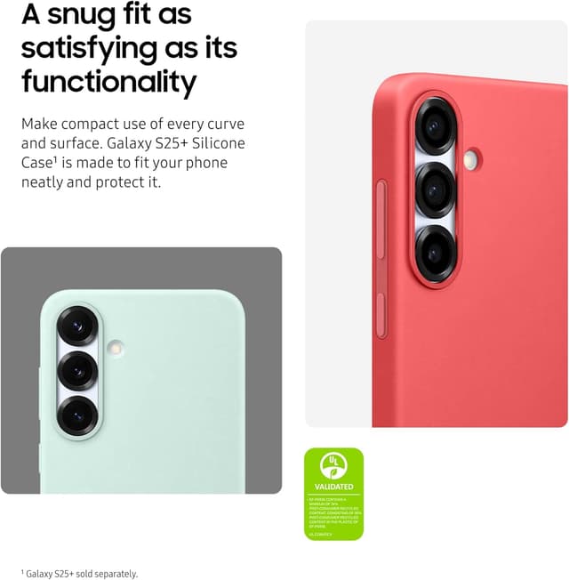 Detalle de Samsung Galaxy S25+ Silicone Phone Case (EF-PS936CNEGUS) — Blue, Smooth Grip & Snug Fit