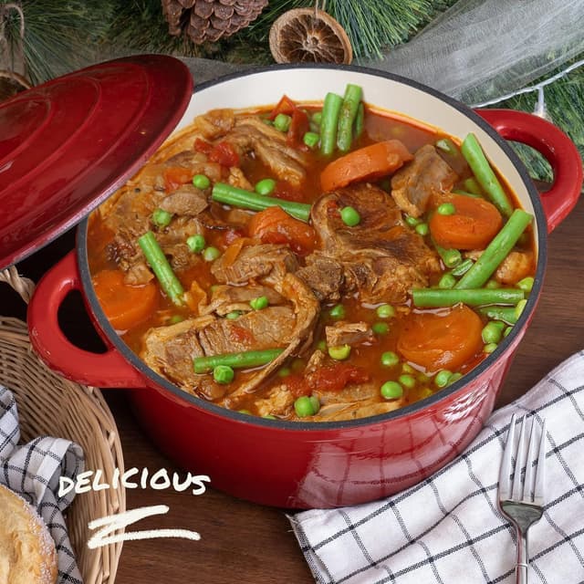 Detalle 1 de Overmont 26cm Enamelled Cast Iron Casserole