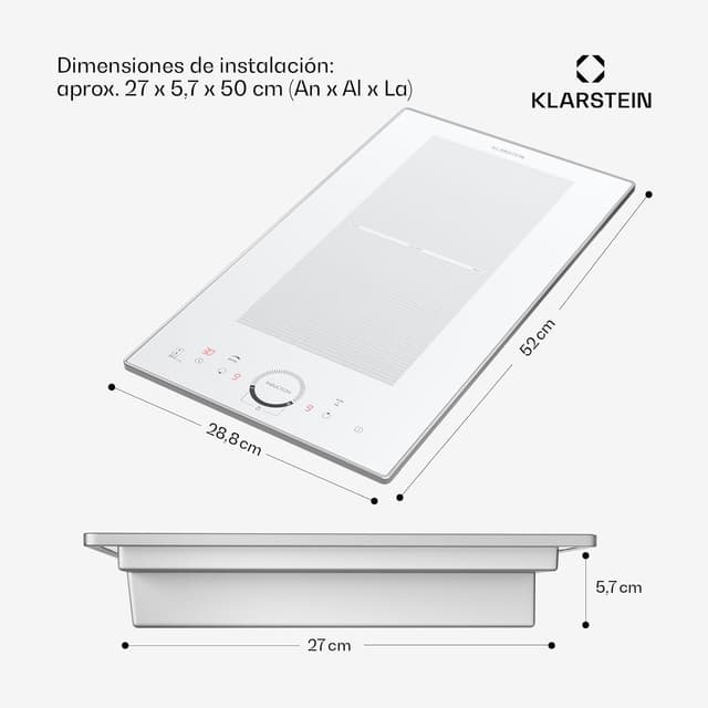 Thumbnail 6 de Klarstein Placa Vitrocerámica de Inducción, 2 Fogones ⚡