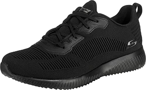 Detalle de Skechers Bobs Squad Tough Talk para mujer (Black) con knit y suela de caucho