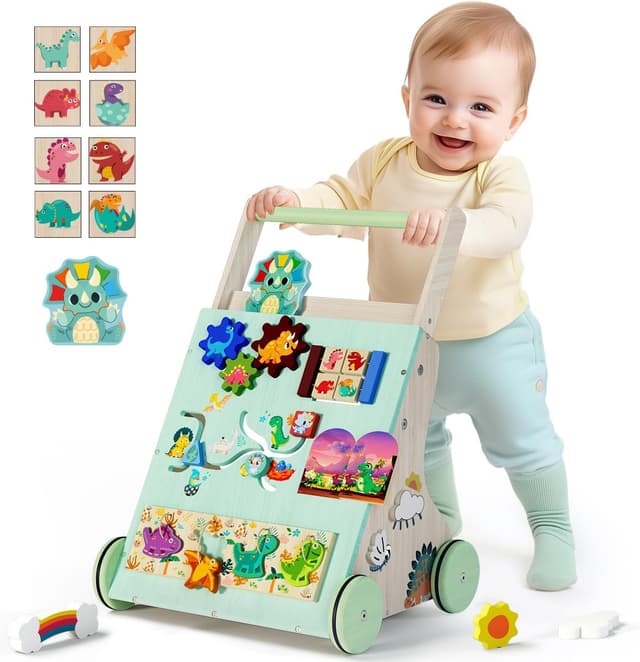 Detalle de TERRAMUS Dinosaur Wooden Baby Walker