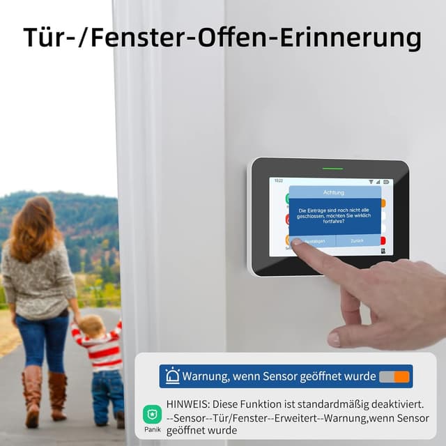 Detalle de CPVAN GSM+WiFi Alarmanlage fürs Haus mit 7-Zoll Touchscreen, App/SMS/Anruf, 110 dB