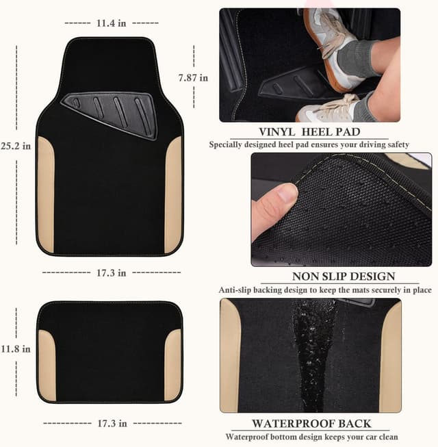 Detalle 2 de CAR PASS Car Floor Mat 4-Piece Set