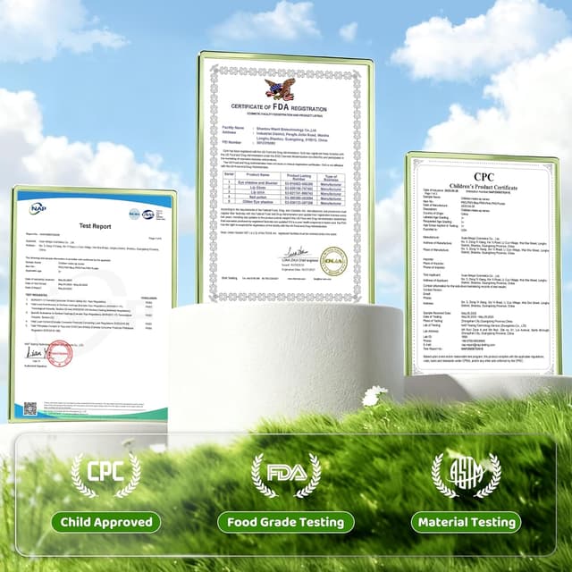 Detalle de PERRYHOME Kids Makeup Set for Girls (63-Piece) — Washable, Non-Toxic Play Makeup & Unicorn Accessories