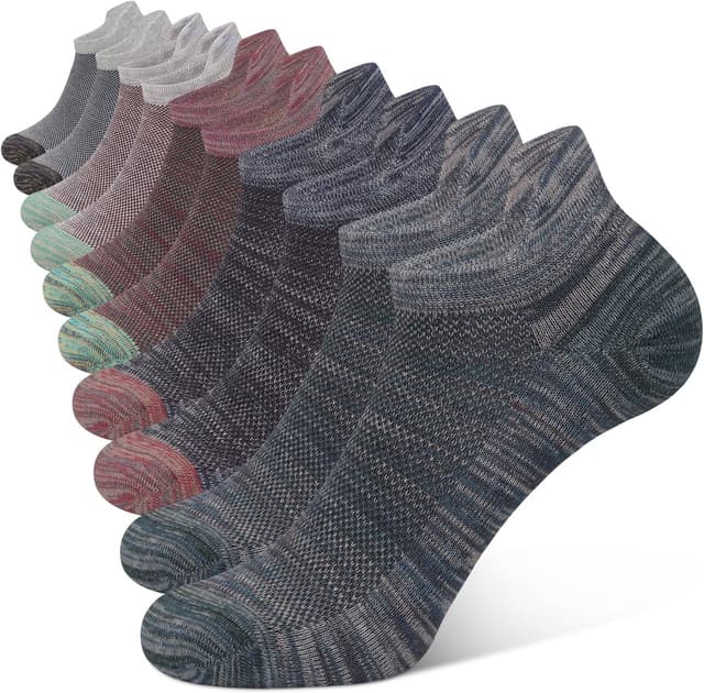 Detalle de CLOSEMATE Men’s Ankle Trainer Socks (5 Pairs) – Non-slip low cut sport socks