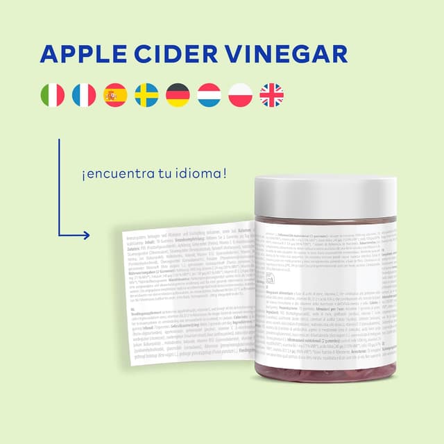 Detalle de Jelly Pills Gummies Vinagre Manzana 1000mg con Cromo 🍏