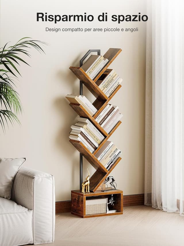 Detalle 2 de Coleshome libreria in legno a 6 ripiani