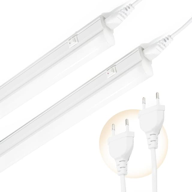 Detalle 2 de Qsmile LED-Rohre (2er-Set) 117 cm, 32 W, 3.550 lm, kaltweiß 6.500 K – feuchtegeeignetes Feuchtraumlicht