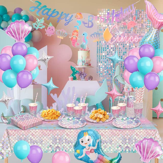 Detalle 2 de yosiio Meerjungfrau Partygeschirr Set 7 Zoll