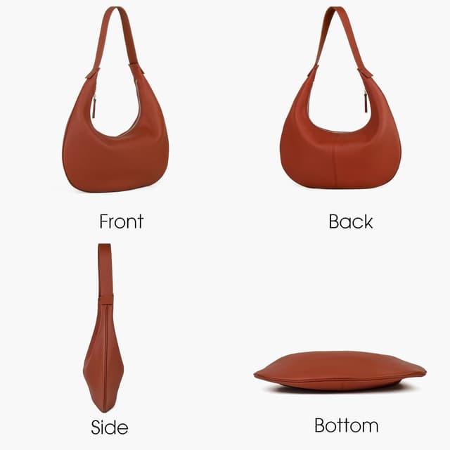 Detalle 1 de DONNAIN crescent leather hobo bag